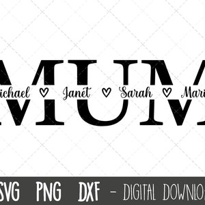 Moeder SVG, Moeder svg, Moederdag SVG, moeder split naam frame svg, moeder svg, moeder gesneden bestand, moeder omtrek, moeder png, cricut silhouet svg gesneden bestand