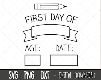 Primeiro dia de aula SVG, volta às aulas Svg, professor Svg, clipart escolar, arquivos de corte da escola infantil, arquivo de corte de silhueta cricut da escola do professor