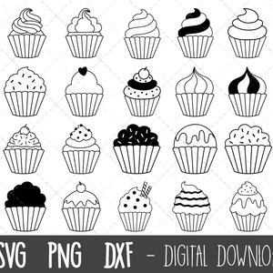 Cupcake SVG, muffin svg, cupcake cut file, cake svg, birthday svg, birthday svg, bakery svg, cupcake bundle silhouette cricut cut files