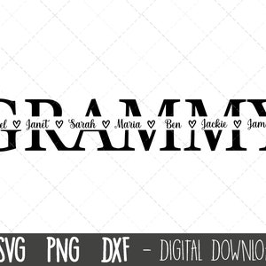 Grammy SVG, Abuela svg, marco de nombre dividido de abuela svg, Abuela svg, archivo de corte de abuela, Día de la Madre SVG, archivo de corte cricut silueta svg