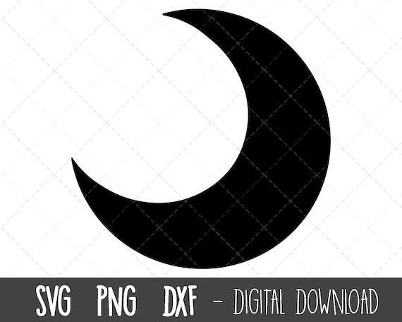 Moon Svg, Crescent Moon Svg, Half Moon Svg, Moon Clipart, Moon