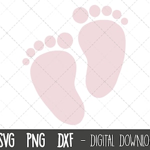 Baby feet svg, pink baby footprint svg, baby footprint clipart, baby feet cut file, baby feet png, dxf, baby cricut silhouette svg cut file