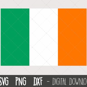 Puede incluir: Una descarga digital de un gráfico vectorial de la bandera irlandesa. La bandera es un tricolor vertical de verde, blanco y naranja.