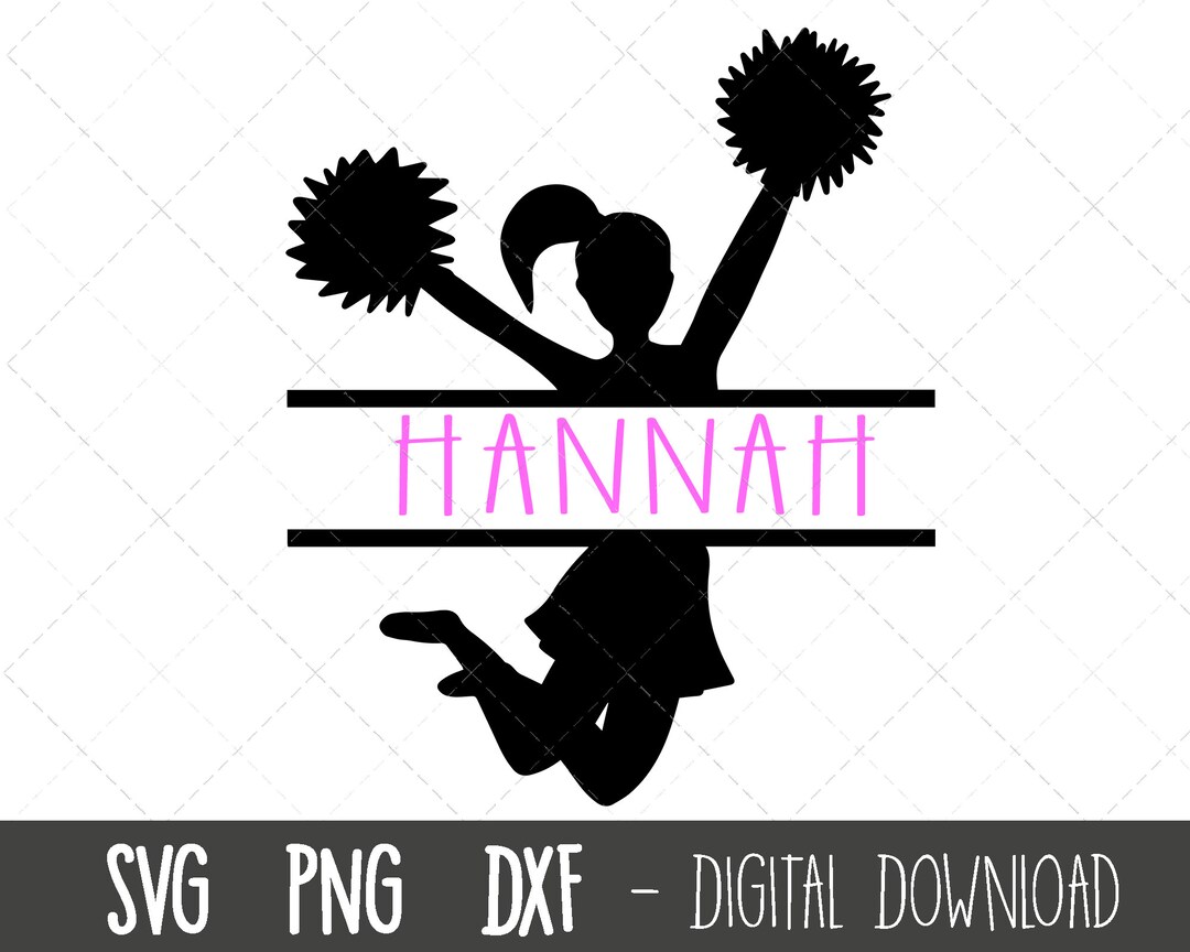 Cheerleader Svg, Cheerleader Split Name Frame Svg, Cheer Svg