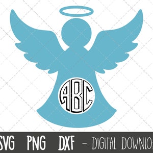 Angel SVG, angel wings svg, christmas angel svg, angel monogram, angel clipart, religious angel svg, angel cricut silhouette svg cut file