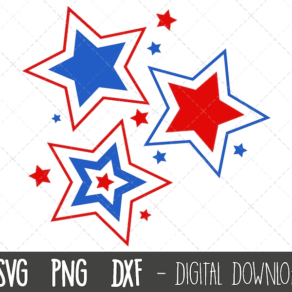 Star svg, USA star svg, red white and blue star png, 4th of july svg, american star cut file, patriotic star cricut silhouette cut file