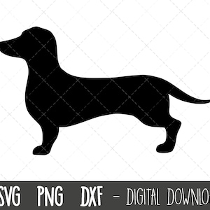 Teckel svg, svg chien, silhouette teckel, teckel contour png, teckel clipart, chien animal png, dxf, cricut silhouette svg coupe fichier