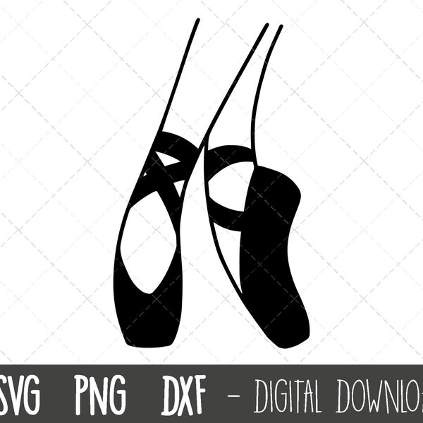 Pointe shoes svg, ballet shoes svg, Ballet slippers svg, ballet pumps svg, ballet silhouette, pointe ballet cricut silhouette svg cut file