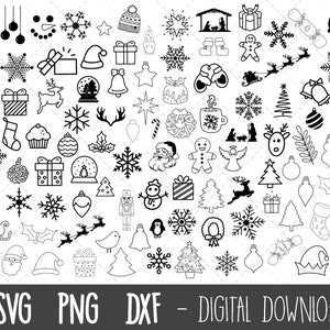 Weihnachten SVG, Weihnachten Clipart, Weihnachten SVG Paket, Weihnachten Vektor, Weihnachten png, 100 Weihnachten Cricut Silhouette svg Schneidedatei