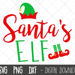Santa&#39;s Elf svg, elf svg, christmas svg, elf svg file, elf squad clipart, elf hat png, santa svg files, cricut silhouette svg cut file