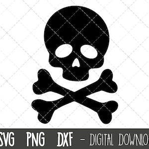 Cráneo y huesos cruzados SVG, Veneno svg, cráneo Svg, cráneo y huesos cruzados clipart svg, hueso png, cráneo halloween cricut silueta corte archivo de corte
