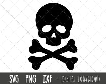 Skull and Crossbones SVG, Poison svg, skull Svg, skull and crossbones clipart svg, bone png, skull halloween cricut silhouette cut file