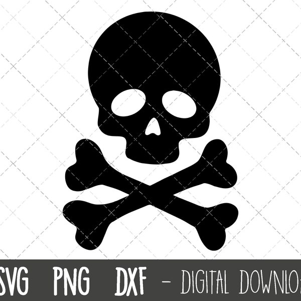 Skull and Crossbones SVG, Poison svg, Skull Svg, Skull and Crossbones Clipart svg, bone png, skull halloween cricut silhouette cut file