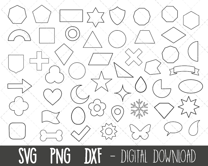 Basic Shapes SVG Bundle, Geometric Shapes Png, Name Frame Tags Svg ...