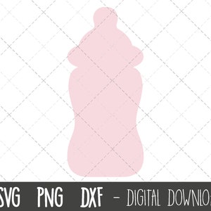 Baby bottle svg, baby svg, pink baby bottle clipart, baby shower svg, baby bottle svg png, dxf, baby cricut silhouette svg cutting file