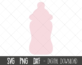 Baby bottle svg, baby svg, pink baby bottle clipart, baby shower svg, baby bottle svg png, dxf, baby cricut silhouette svg cutting file