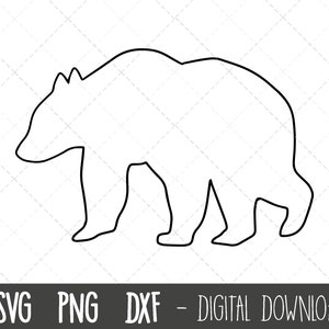 Bear svg, bear clipart, bear silhouette svg, bear outline svg, bear png, mama bear svg, animal svg, bear cricut silhouette svg cutting file