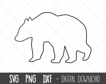 Oso svg, clipart de oso, silueta de oso svg, contorno de oso svg, oso png, mamá oso svg, animal svg, oso cricut silueta svg archivo de corte
