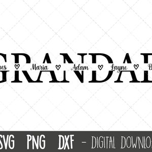 Grand-père SVG, Grand-père svg, grand-père split name frame svg, grand-père svg, grand-père fichier coupé, fête des pères SVG, cricut silhouette svg fichier coupé