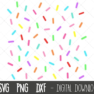 Wzór posypki SVG, konfetti SVG, clipart do pieczenia, urodziny SVG, posypki do pączków SVG, ciasteczka, tęczowe posypki Cricut sylwetka plik do cięcia