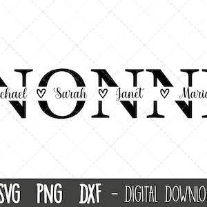 Nonni SVG, Abuela svg, Nonni split name frame svg, abuela svg, nonni cut file, Mother's Day SVG, nonni cricut silhouette svg cut file