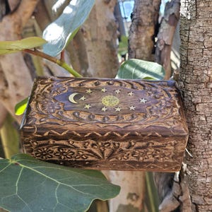 Celestial Floral Wooden Box - Medium