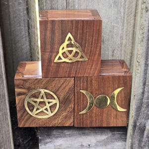 Brass Inlaid Wooden Boxes Set
