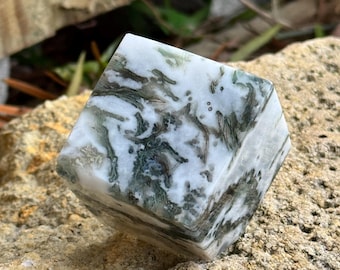 Cubo de ágata musgosa natural - C
