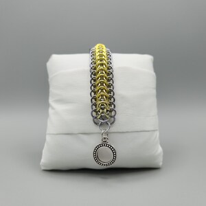 Handmade Dragonback Weave Chainmail Bracelet With Toggle Clasp