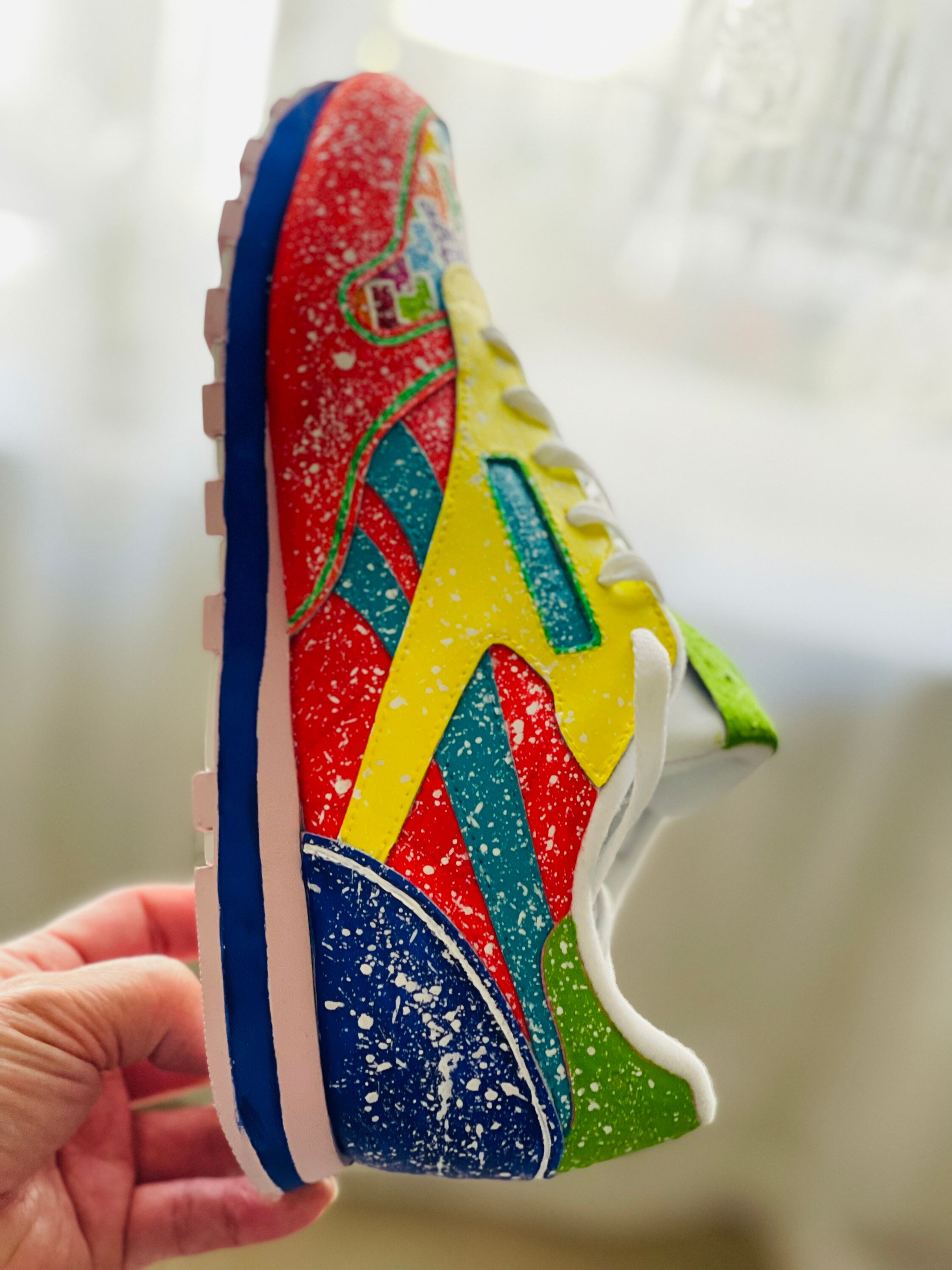 Hand Painted Splattered Reebok. - Etsy
