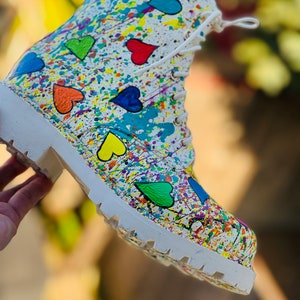 Customized hand painted boots.