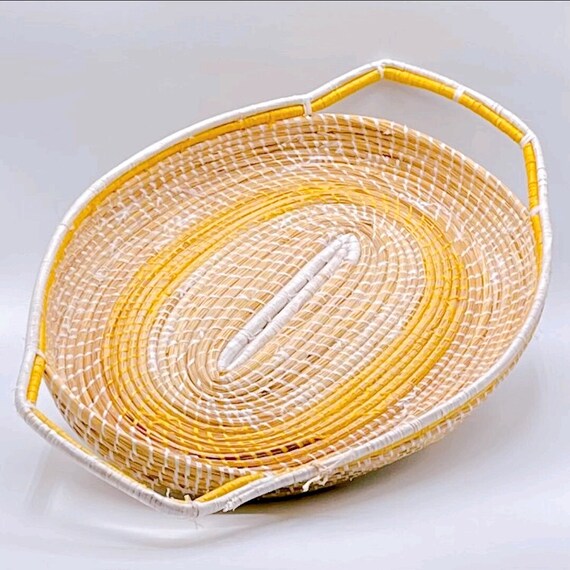 Yellow Woven Basket Entryway Basket Papyrus Basket Catch - Etsy