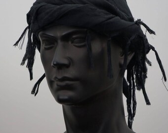 Black Turban for Men  | Black Men Halo Headwraps with tassel | Durag Turban Hat for Men | Gift for him | Multiple colors