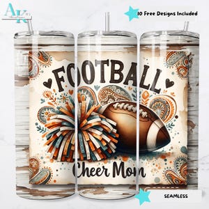 Football Mom Sublimation Tumbler Design, 20oz Skinny Tumbler Printable, Sublimation Wrap Instant Download, Football Mom Gift