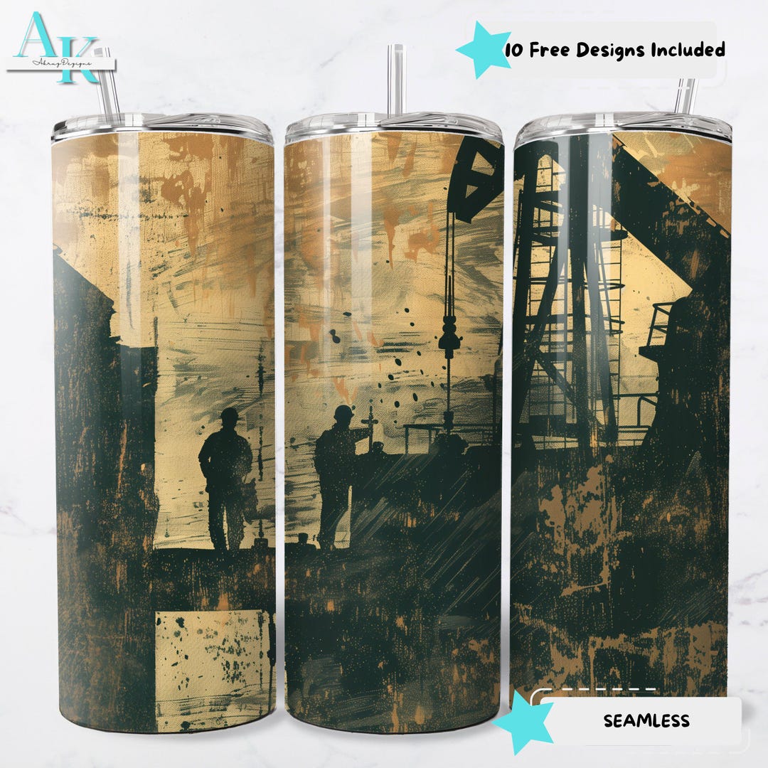 Oil Rig Wrapping Paper Oil Rig Tumbler Wrap | Roughneck Sublimation PNG | Offshore Drilling ...