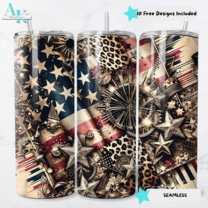 Patriotic Leopard Print, 20oz Sublimation Tumbler Wrap, American Flag, Tumbler Design, Sublimation Tumbler, 20oz Skinny, Tumbler Wrap