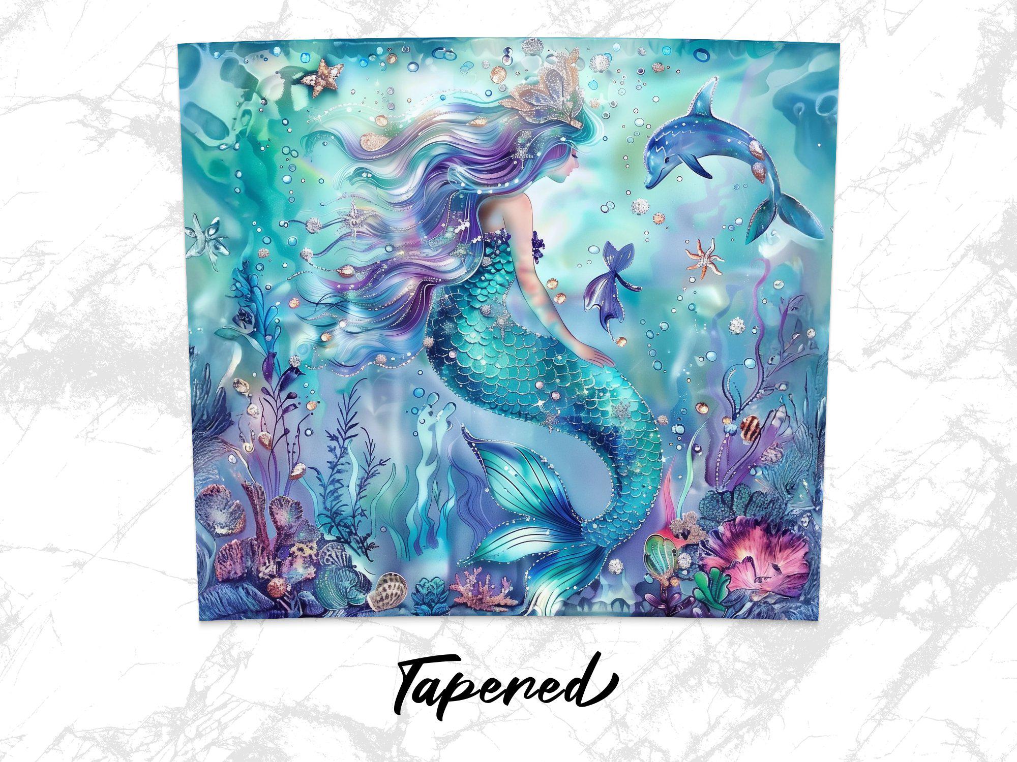 Mermaid Underwater Fantasy Digital Sublimation Tumbler Wrap PNG, 20oz ...