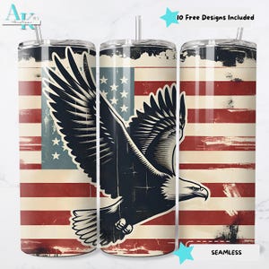 Patriotic Eagle 20oz Sublimation Tumbler Wrap, American Flag Tumbler Design, Patriotic Tumbler, 20oz Skinny Tumbler, Tumbler Sublimation