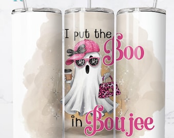 Emballage de gobelet fantôme Boujee PNG, sublimation maman Halloween (téléchargement numérique)