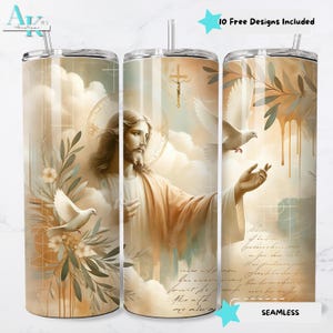 Jesus Dove 20oz Sublimation Tumbler Wrap, Religious Tumbler Design, Christian Tumbler, Skinny Tumbler, PNG Digital Download