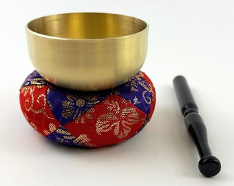 Japanese Buddhist Bell (2.7&quot; Diameter) Purple & Red Cushion Bell Set #2.3