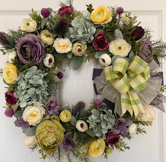 Flower Wreath Spring Wreath Summer Wreath Everyday Wreath Etsy