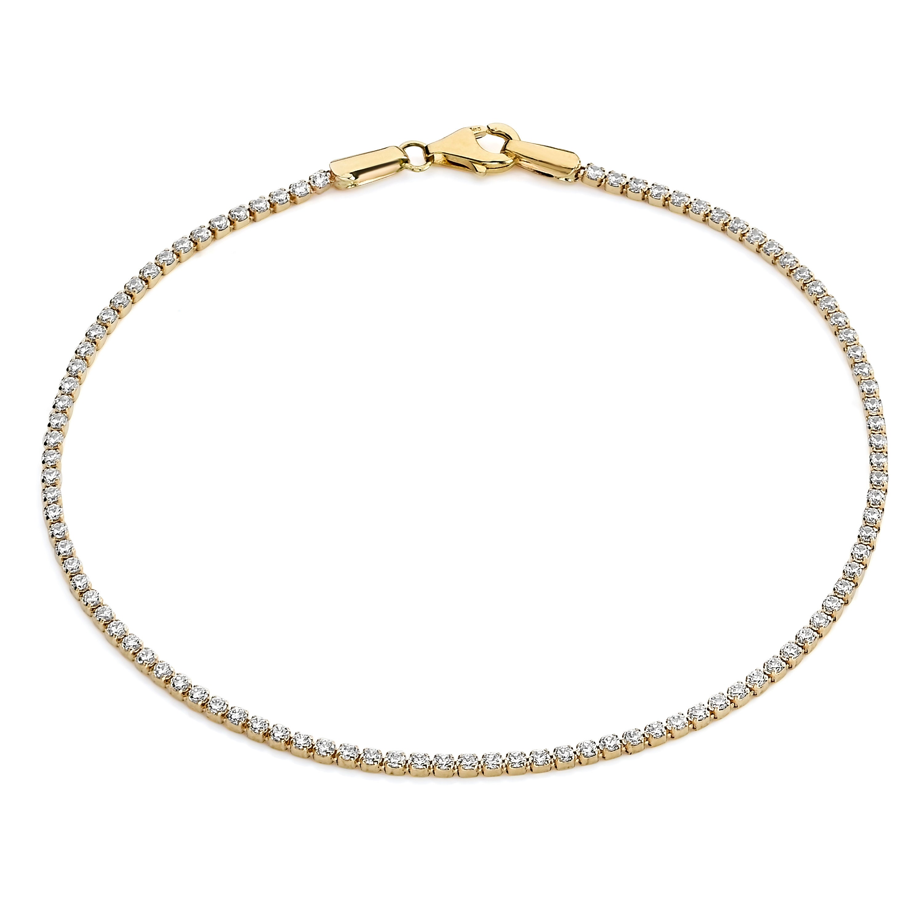 Cz tennis bracelet 14k gold discount