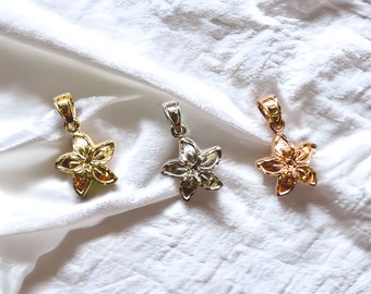 10k or 14k Real Gold Flower Charm , 3D Flower Pendant, Gold Flower Charm, Rose Gold Flower Charm, White Gold Flower Charm, Gifts for Her