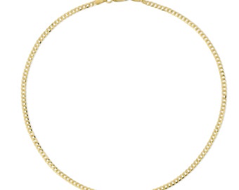 10k or 14k Solid Gold Curb Chain Anklet, Dainty Gold Chain Anklet, Link Chain Anklet, dainty anklet for women, Gifts for Her