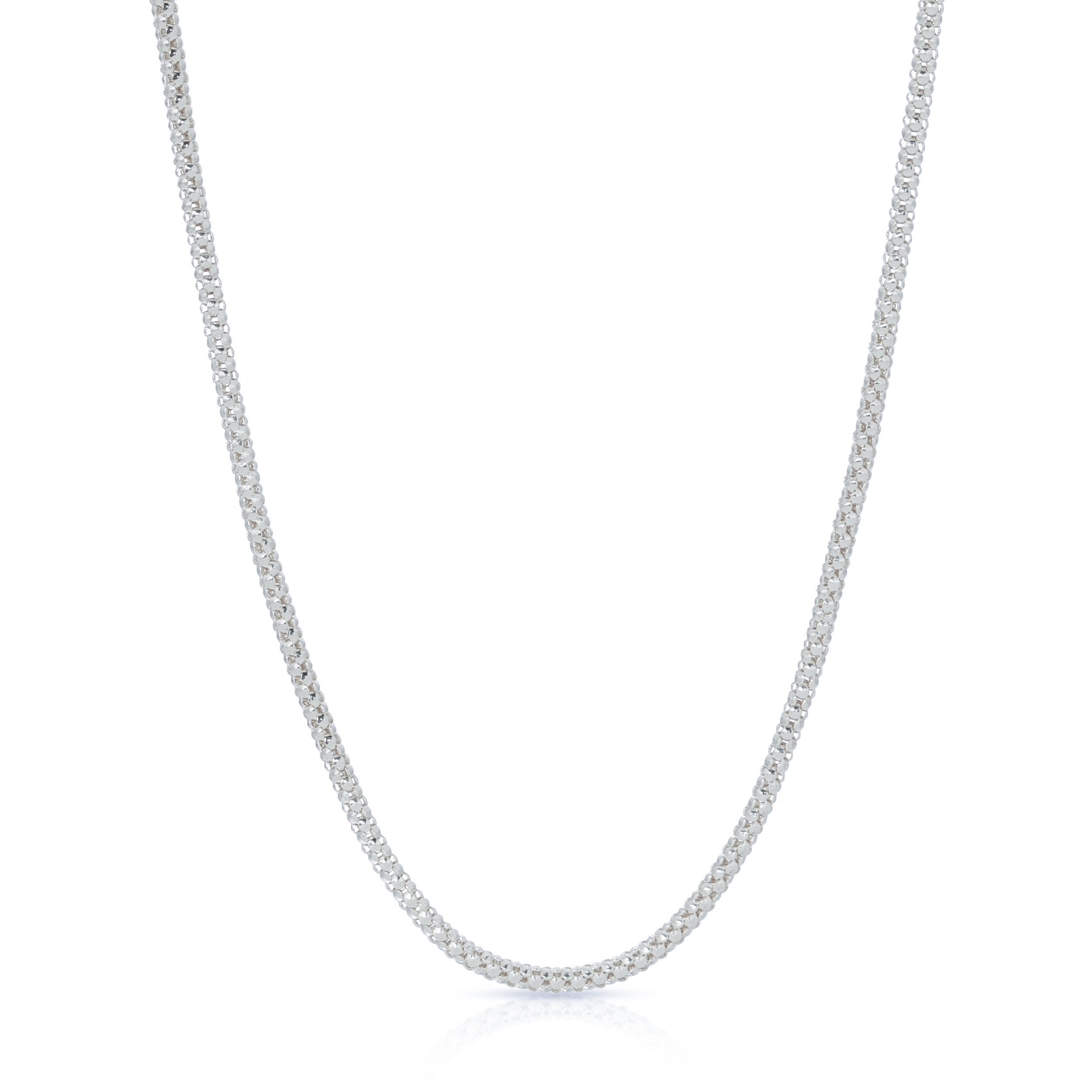 14K Solid White Gold Popcorn Chain Etsy Australia