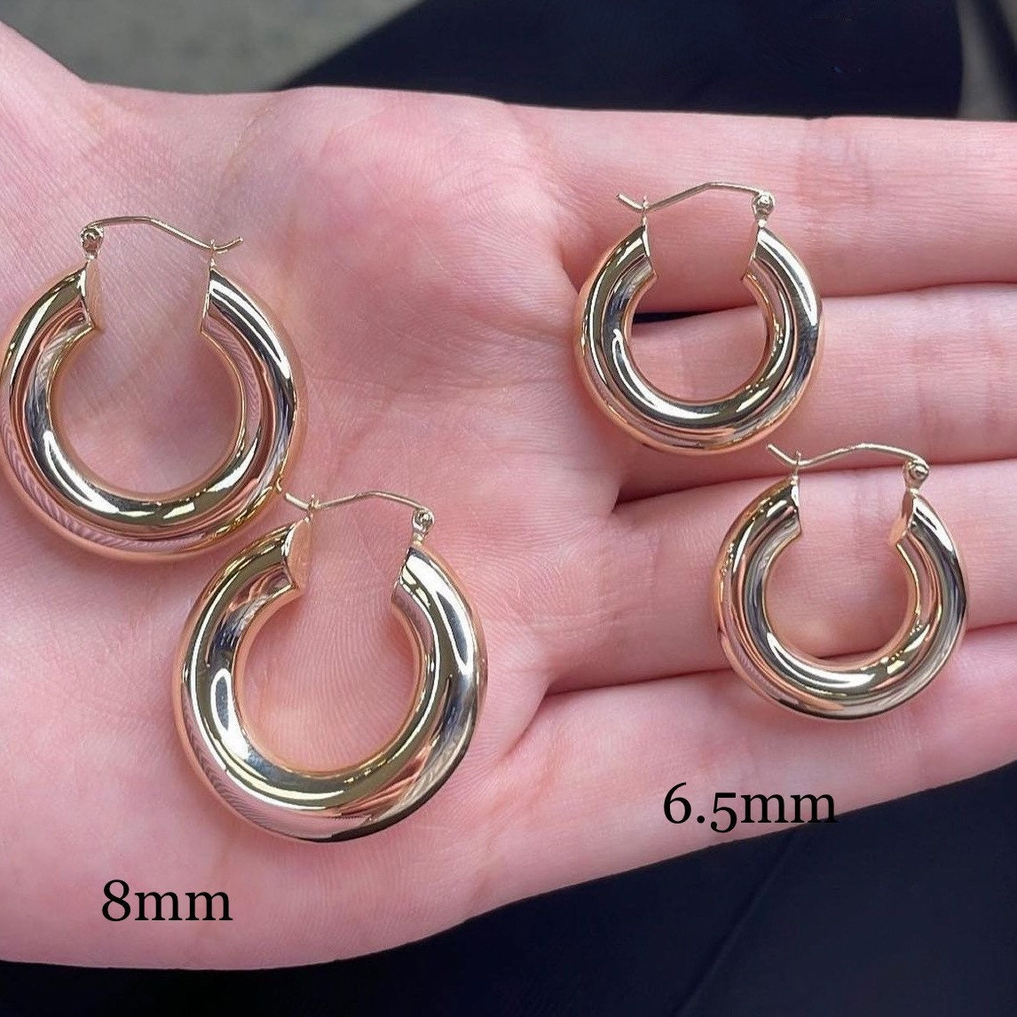 8mm Diamond Huggie Hoop Earrings – FreshTrends