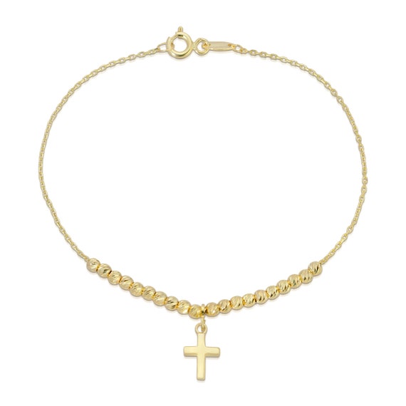 Gold cross charm for bracelet online