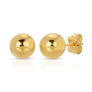 14k Solid Gold Ball Stud Earrings / Gold Ball Studs / Sphere studs