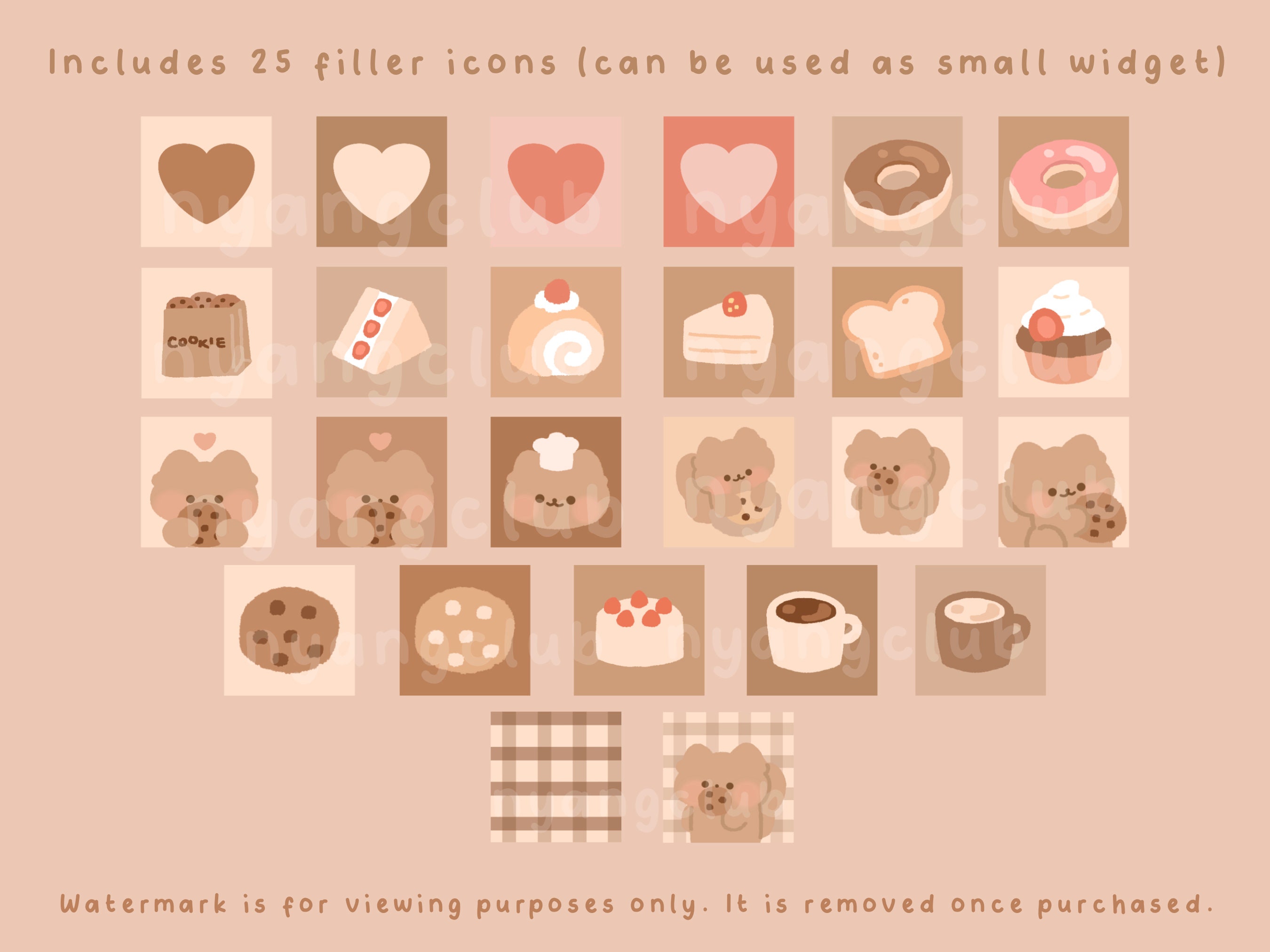 Cute Cat Bakery Neutral Icon Set Ios & Android App Icons 